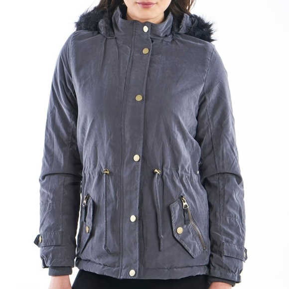 Fur trim Hooded Jacket - Picture 1 of 5